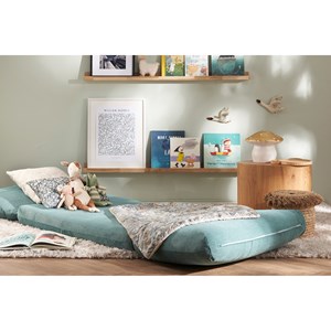 Chauffeuse 1 place convertible en tissu velours côtelé vert céladon spencer