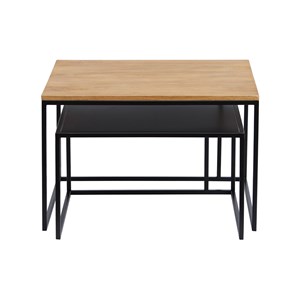 Tables basses gigognes carrées bois manguier massif (lot de 2) tahl