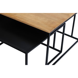 Tables basses gigognes carrées bois manguier massif (lot de 2) tahl