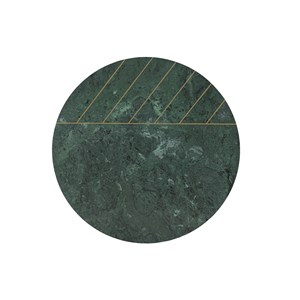 Table basse ronde en marbre vert et laiton d90 cm sillon