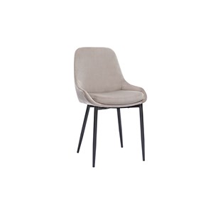 Chaises en tissu velours taupe et métal noir (lot de 2) holo
