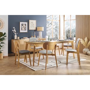 Chaises  en tissu gris clair et bois clair (lot de 2) soquette