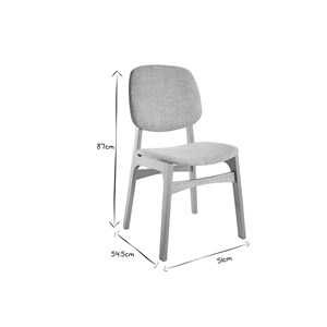 Chaises  en tissu gris clair et bois clair (lot de 2) soquette