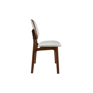 Chaises  en tissu gris clair et bois foncé (lot de 2) soquette