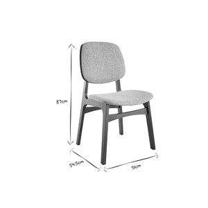 Chaises  en tissu gris clair et bois foncé (lot de 2) soquette