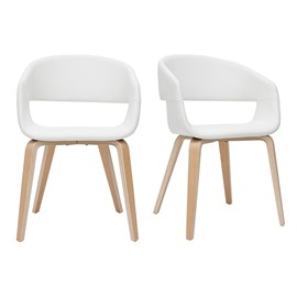 Chaises blanc et bois clair (lot de 2) slam
