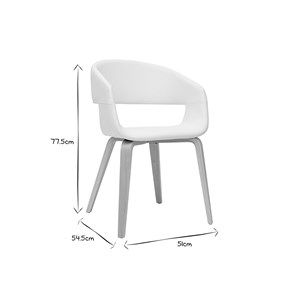 Chaises blanc et bois clair (lot de 2) slam