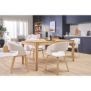 Chaises en tissu taupe et bois clair (lot de 2) slam