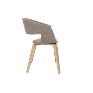 Chaises en tissu taupe et bois clair (lot de 2) slam