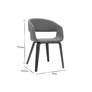 Chaises en tissu taupe et bois clair (lot de 2) slam
