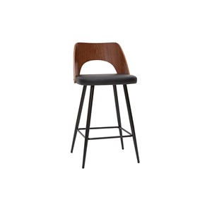 Tabourets de bar noirs et noyer h66.5 (lot de 2) falcom