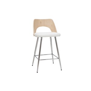 Tabourets de bar bois et blanc h66.5 (lot de 2) falcom