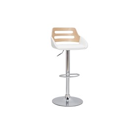 Tabouret de bar relevable blanc et chêne pernik