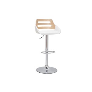 Tabouret de bar relevable blanc et chêne pernik