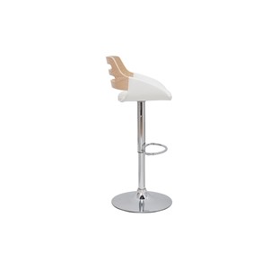 Tabouret de bar relevable blanc et chêne pernik