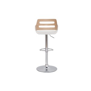 Tabouret de bar relevable blanc et chêne pernik