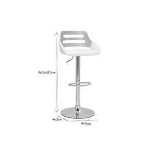 Tabouret de bar relevable blanc et chêne pernik