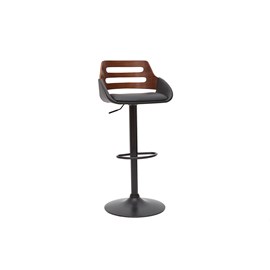 Tabouret de bar relevable noir et noyer pernik
