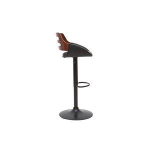 Tabouret de bar relevable noir et noyer pernik