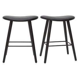 Tabourets de bar noirs h65 cm (lot de 2) meadow