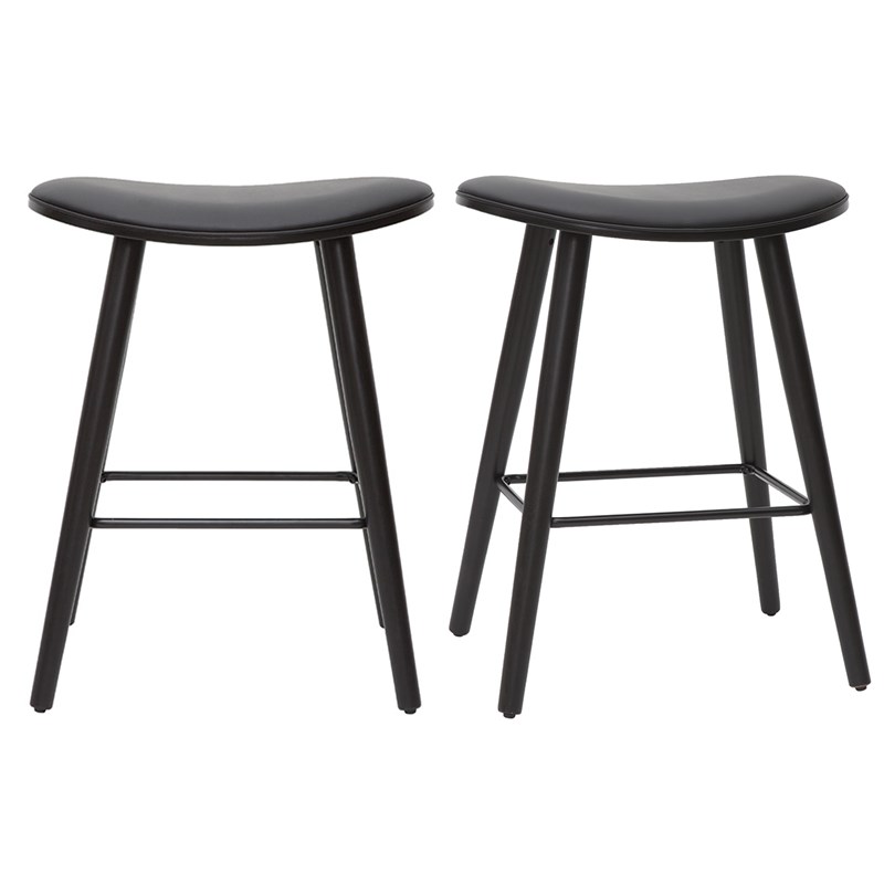 Tabourets de bar noirs h65 cm (lot de 2) meadow