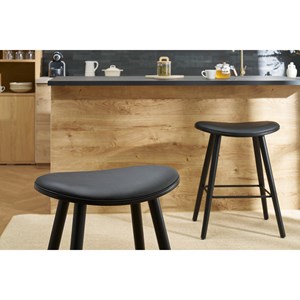 Tabourets de bar noirs h65 cm (lot de 2) meadow
