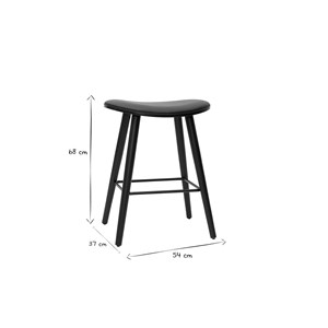 Tabourets de bar noirs h65 cm (lot de 2) meadow