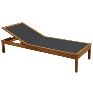 Bain de soleil gris foncé et bois massif naveen