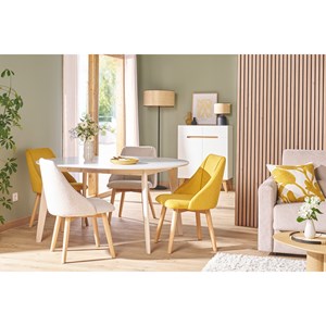 Chaises en tissu bleu canard et bois clair (lot de 2) higgins