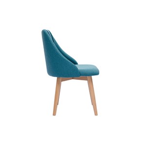 Chaises en tissu bleu canard et bois clair (lot de 2) higgins