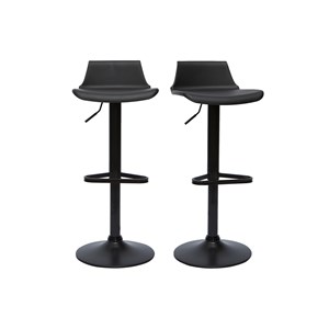 Tabourets de bar réglables noirs 360° (lot de 2) kronos