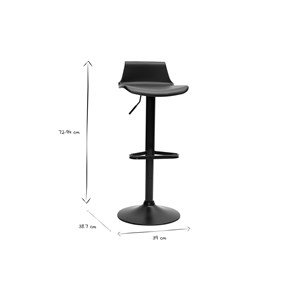 Tabourets de bar réglables noirs 360° (lot de 2) kronos