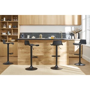 Tabourets de bar réglables blancs 360° (lot de 2) kronos