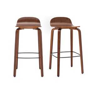 Tabourets de bar  noyer h68 cm (lot de 2) obra