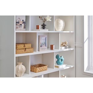 Bibliothèque blanc mat l140 cm epure