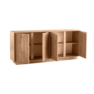 Buffet finition bois chêne 4 portes l180 cm como