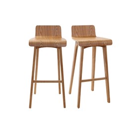 Tabourets de bar en bois clair h75 cm (lot de 2) baltik