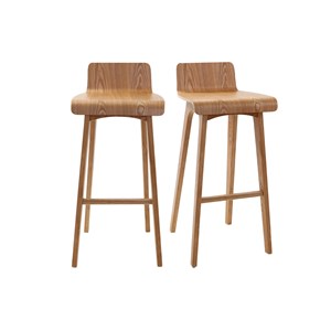 Tabourets de bar en bois clair h75 cm (lot de 2) baltik