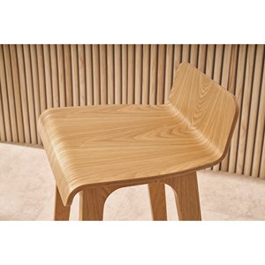 Tabourets de bar en bois clair h75 cm (lot de 2) baltik