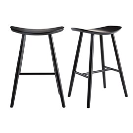 Tabourets de bar noirs h65 cm (lot de 2) demory