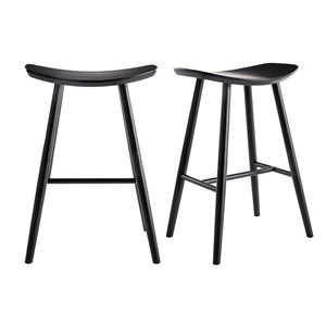 Tabourets de bar noirs h65 cm (lot de 2) demory
