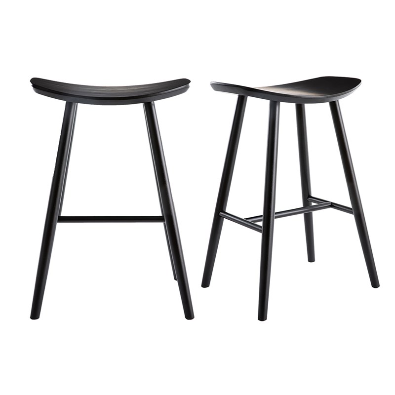 Miliboo - Tabourets de bar noirs h65 cm (lot de 2) demory