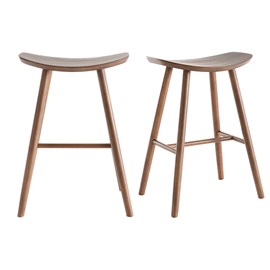 Tabourets de bar noyer h65 cm (lot de 2) demory