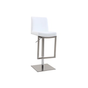 Tabourets de bar relevables blanc et acier chromé (lot de 2) kyle