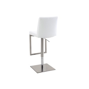 Tabourets de bar relevables blanc et acier chromé (lot de 2) kyle