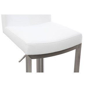 Tabourets de bar relevables blanc et acier chromé (lot de 2) kyle