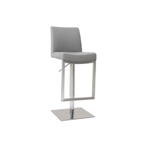 Tabourets de bar relevables gris et acier chromé (lot de 2) kyle