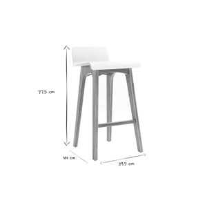 Tabourets de bar bois clair et blanc h65 cm (lot de 2) baltik