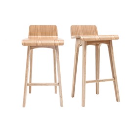 Tabourets de bar bois clair h65 cm (lot de 2) baltik
