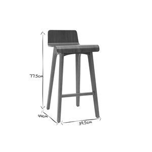 Tabourets de bar noyer h65 cm (lot de 2) baltik